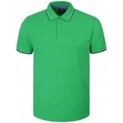 Koszulka Polo - Męska - Pako Jeans - Zielona, Kryte Guziki. Zielone koszulki polo Pako Jeans, l, bez wzorów, z bawełny, bez kołnierzyka, bez ramiączek. Za 119.00 zł.