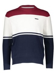 Pepe Jeans Sweter w kolorze granatowo-bordowo-białym rozmiar: L. Niebieskie swetry nierozpinane Pepe Jeans, l, bez wzorów, z bawełny, bez kołnierzyka, bez ramiączek. Za 205.93 zł.