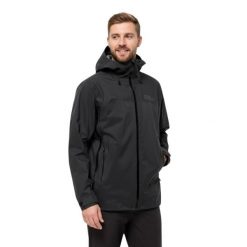 Kurtka turystyczna męska Jack Wolfskin Cyrox 3L JKT. Czarne kurtki Jack Wolfskin, l, bez wzorów, z poliamidu, z kapturem. Za 1,452.64 zł.