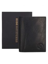 HIDE & STITCHES Skórzany portfel "Da Vinci" w kolorze czarnym - 9 x 12 x 2 cm rozmiar: onesize. Czarne portfele HIDE & STITCHES, bez wzorów, z materiału. Za 65.99 zł.