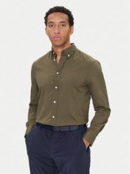 Tommy Hilfiger Koszula MW0MW37550 Khaki Regular Fit. Brązowe koszule Tommy Hilfiger, m, bez wzorów, z bawełny, bez kołnierzyka, bez ramiączek. Za 299.99 zł.