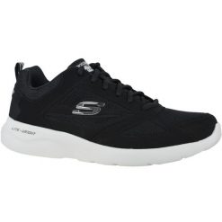 Buty sportowe Sneakersy męskie, Skechers Dynamight 2.0. Czarne buty sportowe casual Skechers, bez wzorów, z materiału, bez zapięcia. Za 239.99 zł.