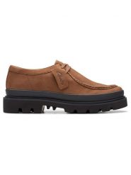 Clarks Skórzane trzewiki "Badell Seam" w kolorze jasnobrązowym rozmiar: 44,5. Brązowe botki sznurowane Clarks, bez wzorów, z nubiku, bez obcasa, bez zapięcia. Za 206.91 zł.