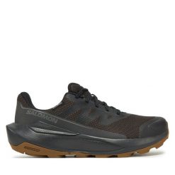 Trekkingi Salomon. Czarne buty trekkingowe Salomon, bez wzorów, bez zapięcia. Za 469.99 zł.