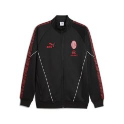 Męska kurtka AC Milan KING Anthem PUMA Black For All Time Red. Czarne kurtki Puma, m, bez wzorów, bez kaptura, do biegania. Za 399.00 zł.