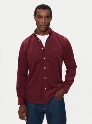 Tommy Hilfiger Koszula MW0MW36847 Bordowy Regular Fit. Czerwone koszule Tommy Hilfiger, l, bez wzorów, z bawełny, bez kołnierzyka, bez ramiączek. Za 459.99 zł.