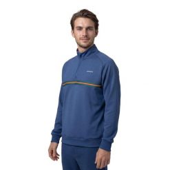 Męska bluza tenisowa ze stójką Siroko Tiebreak Navy. Niebieskie kurtki treningowe SIROKO, m, bez wzorów, bez kaptura, na fitness i siłownię. Za 254.00 zł.