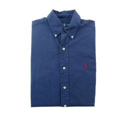 Second life - Klasyczne koszule męskie granatowe - Stan bardzo dobry. Niebieskie sztyblety RALPH LAUREN, bez wzorów, z jeansu, bez obcasa, bez zapięcia. Za 207.36 zł.