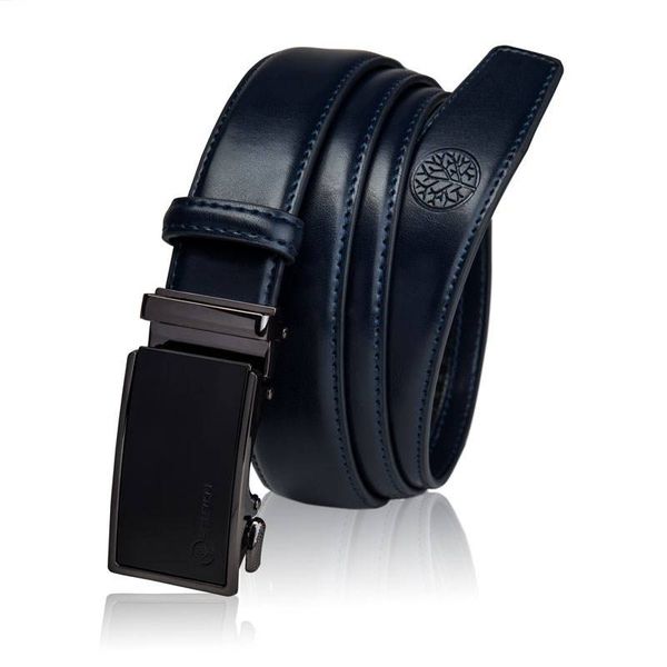 Skórzany pasek BETLEWSKI C30-GU granatowy 105. Niebieskie paski Betlewski, bez wzorów, ze skóry. Za 99.00 zł.