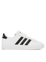 Adidas Sneakersy Grand Court Cloudfoam GW9195 Biały. Białe buty sportowe casual Adidas, bez wzorów, ze skóry, bez zapięcia. Za 319.99 zł.