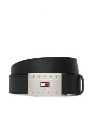 Tommy Hilfiger Pasek Th Flag Plaque Belt AM0AM14322 Czarny. Czarne paski Tommy Hilfiger, bez wzorów, ze skóry. Za 249.99 zł.