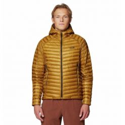 Kurtka z kapturem Mountain Hardwear Ghost Whisperer™. Żółte kurtki MOUNTAIN HARDWEAR, bez wzorów, z puchu, z kapturem. Za 1,649.00 zł.