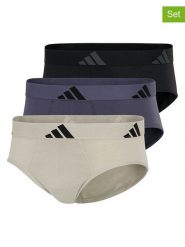 Adidas Slipy (3 pary) w kolorze szarym, granatowym i czarnym rozmiar: L. Czarne slipki Adidas, l, bez wzorów. Za 73.99 zł.