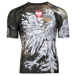 Koszulka Męska na siłownię rashguard MMA EXTREME HOBBY POLSKA CAMO. Brązowe bielizna termoaktywna EXTREME HOBBY, m, bez wzorów, z bawełny, bez ramiączek, na fitness i siłownię. Za 199.00 zł.