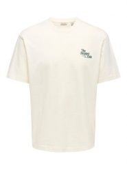ONLY & SONS Koszulka w kolorze kremowym rozmiar: XL. Brązowe bezrękawniki Only & Sons, xl, bez wzorów, z bawełny, bez kołnierzyka, bez ramiączek. Za 77.95 zł.
