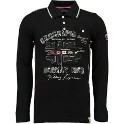 Koszulka polo "Kolduc" w kolorze czarnym. Koszulki polo marki Geographical Norway, z aplikacjami, z bawełny, polo, z długim rękawem. W wyprzedaży za 130.95 zł.