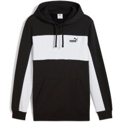 Bluza z kapturem Puma Ess Block Hoodie Fl, Mężczyźni. Czarne bluzy Puma, m, bez wzorów, z bawełny, z kapturem. Za 390.00 zł.