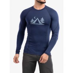 Bluza termoaktywna męska Sensor Merino DF Tee L/S. Niebieskie bielizna termoaktywna Sensor, na zimę, l, bez wzorów, bez ramiączek, narciarskie. Za 282.99 zł.