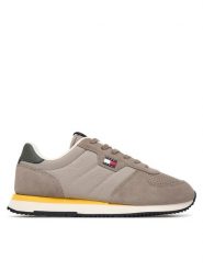Tommy Jeans Sneakersy Tj Runner Flag Mix EM0EM01774 Beżowy. Brązowe buty sportowe casual Tommy Jeans, bez wzorów, z jeansu, bez zapięcia. Za 409.99 zł.