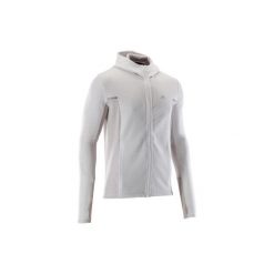 Kurtka do biegania męska RUN WARM+ beżowa. Brązowe kurtki KALENJI, m, bez wzorów, z elastanu, bez kaptura. Za 119.99 zł.