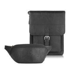 ZESTAW PREZENTOWY ZUP-98-HBL LISTONOSZKA MĘSKA T-91-HBL I SASZETKA T-89-HBL PAOLO PERUZZI. Czarne torby na ramię bez wzorów, z materiału, na ramię, bez dodatków. Za 339.99 zł.