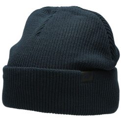 Czapka męska 4F. Niebieskie czapki zimowe 4F, z aplikacjami, z dzianiny. Za 41.99 zł.