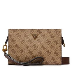 Saszetka Guess. Brązowe torby na ramię Guess, z aplikacjami, małe, bez dodatków. Za 369.99 zł.