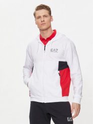 EA7 Emporio Armani Bluza 3DPM15 PJLIZ 1100 Biały Regular Fit. Białe bluzy EA7 Emporio Armani, m, bez wzorów, z syntetyku, bez kaptura. Za 299.99 zł.