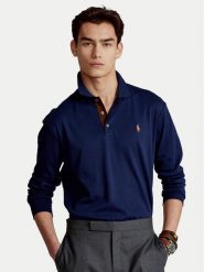 Polo Ralph Lauren Polo 710671785001 Granatowy Slim Fit. Niebieskie koszulki polo Polo Ralph Lauren, m, bez wzorów, z bawełny, bez kołnierzyka, bez ramiączek. Za 499.99 zł.