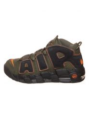 Nike Skórzane sneakersy "Air More Uptempo '96" w kolorze oliwkowo-czarnym rozmiar: 45. Brązowe buty sportowe casual Nike, bez wzorów, z materiału, bez zapięcia. Za 390.92 zł.