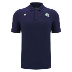 Koszulka polo Szkocja Athleisure Travel 2024/25 2024/25. Niebieskie koszulki polo sportowe Macron, m, bez wzorów, bez kołnierzyka, bez ramiączek. Za 346.50 zł.
