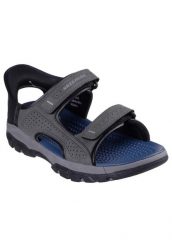 Sandały SKECHERS SLIP-INS TRESMEN-REECE Szary. Szare sandały Skechers, z materiału, bez zapięcia. Za 278.99 zł.