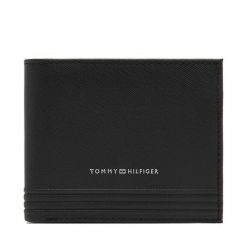 Duży Portfel Męski Tommy Hilfiger. Czarne portfele Tommy Hilfiger, bez wzorów. Za 299.99 zł.