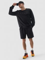 4F Spodenki dresowe męskie - czarne XL. Czarne krótkie spodenki sportowe 4F, l, bez wzorów, z bawełny. W wyprzedaży za 79.99 zł.