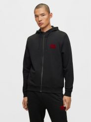 Hugo Bluza Daple_V 50501016 Czarny Regular Fit. Czarne bluzy Hugo, m, bez wzorów, z bawełny, bez kaptura. Za 319.99 zł.