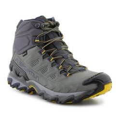 Buty La Sportiva Ultra Raptor Ii Leather Gtx Clay 34J909629 szare. Szare buty turystyczne bez wzorów, z gore-texu, bez zapięcia, trekkingowe, gore-tex. Za 1,324.15 zł.