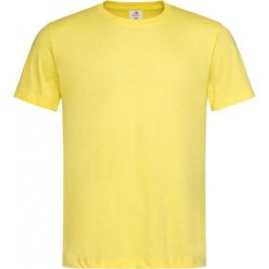 Żółty Bawełniany T-Shirt Męski Bez Nadruku -STEDMAN- Koszulka, Krótki Rękaw, Basic, U-neck. Żółte bluzki z długim rękawem Stedman, l, bez wzorów, z bawełny, bez kołnierzyka, bez ramiączek. Za 40.00 zł.