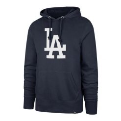 Bluza z kapturem Los Angeles Dodgers MLB. Niebieskie bluzy z kapturem 47 Brand, l, bez wzorów, z materiału, z kapturem. Za 372.50 zł.