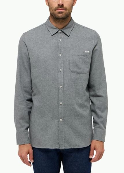 Męska Koszula MUSTANG Eastbridge Mid Grey Mélange 1015912 4140. Szare koszule Mustang, m, bez wzorów, bez kołnierzyka, bez ramiączek. Za 129.99 zł.