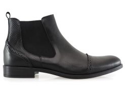 Czarne męskie buty zimowe - sztyblety BZ16. Czarne sztyblety Modini Moda Męska, z aplikacjami, z materiału, bez obcasa, bez zapięcia. W wyprzedaży za 396.00 zł.