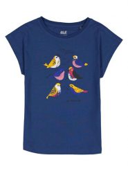 Jack Wolfskin Koszulka "Tweeting Birds" w kolorze granatowym rozmiar: 176. Niebieskie bezrękawniki Jack Wolfskin, bez wzorów, z bawełny, bez kołnierzyka, bez ramiączek. Za 56.79 zł.