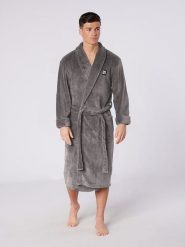 DKNY Szlafrok w kolorze szarym rozmiar: M. Szare szlafroki DKNY, m, bez wzorów, bez ramiączek, bez kaptura. Za 140.20 zł.