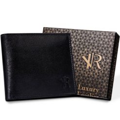 Portfel męski Rovicky [DH] N992-P-GOAN czarny. Czarne portfele ROVICKY, bez wzorów, ze skóry. Za 59.99 zł.
