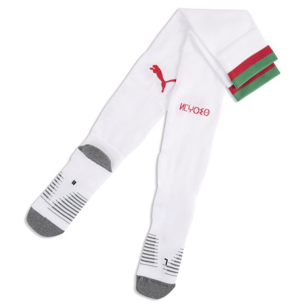 Męskie skarpety piłkarskie w paski Maroko 2026 PUMA. Czerwone skarpetki sportowe Puma, bez wzorów. Za 99.00 zł.