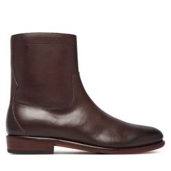 Botki Polo Ralph Lauren. Brązowe botki sznurowane Polo Ralph Lauren, bez wzorów, bez obcasa, bez zapięcia. Za 1,299.00 zł.