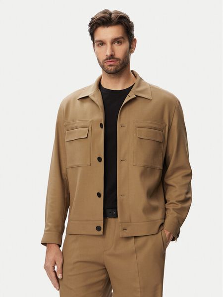 HUGO Kurtka przejściowa Juliano243F1 50555258 Beżowy Slim Fit. Brązowe kurtki Hugo, m, bez wzorów, z syntetyku, bez kaptura. Za 1,349.00 zł.