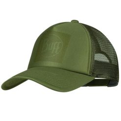 Czapka z daszkiem dla dorosłych Buff Trucker Cap. Zielone czapki z daszkiem Buff, bez wzorów, z materiału. Za 131.00 zł.