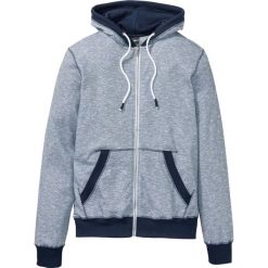 Bluza rozpinana z kapturem melanżowa bonprix ciemnoniebieski melanż. Bluzy marki bonprix. Za 99.99 zł.