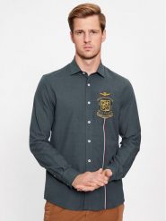 Aeronautica Militare Koszula 232CA1237CT3213 Granatowy Regular Fit. Niebieskie koszule Aeronautica Militare, m, bez wzorów, z bawełny, bez kołnierzyka, bez ramiączek. Za 749.99 zł.