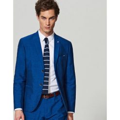 Marynarka garniturowa z lnem slim fit - Niebieski. Marynarki marki Reserved. W wyprzedaży za 199.99 zł.